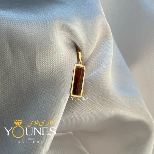 آویز طلا سنگ عقیق روشن